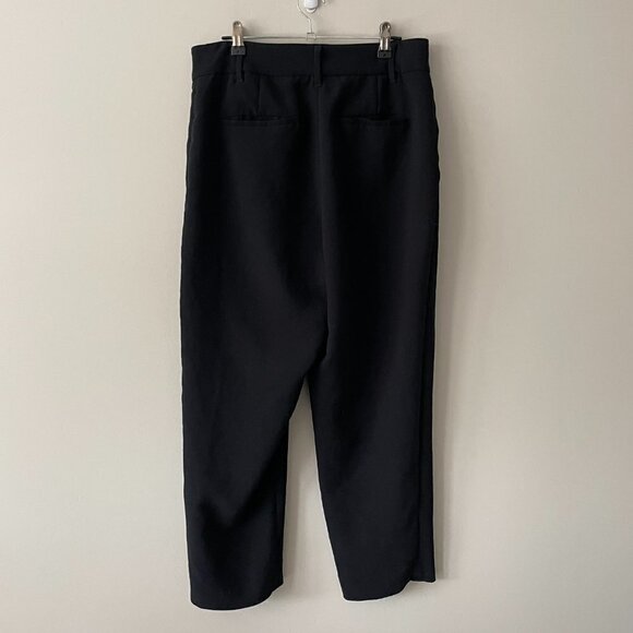 WILFRED Tie Front Straight Leg Pants Black Crepe Womens 12 - Picture 6 of 7